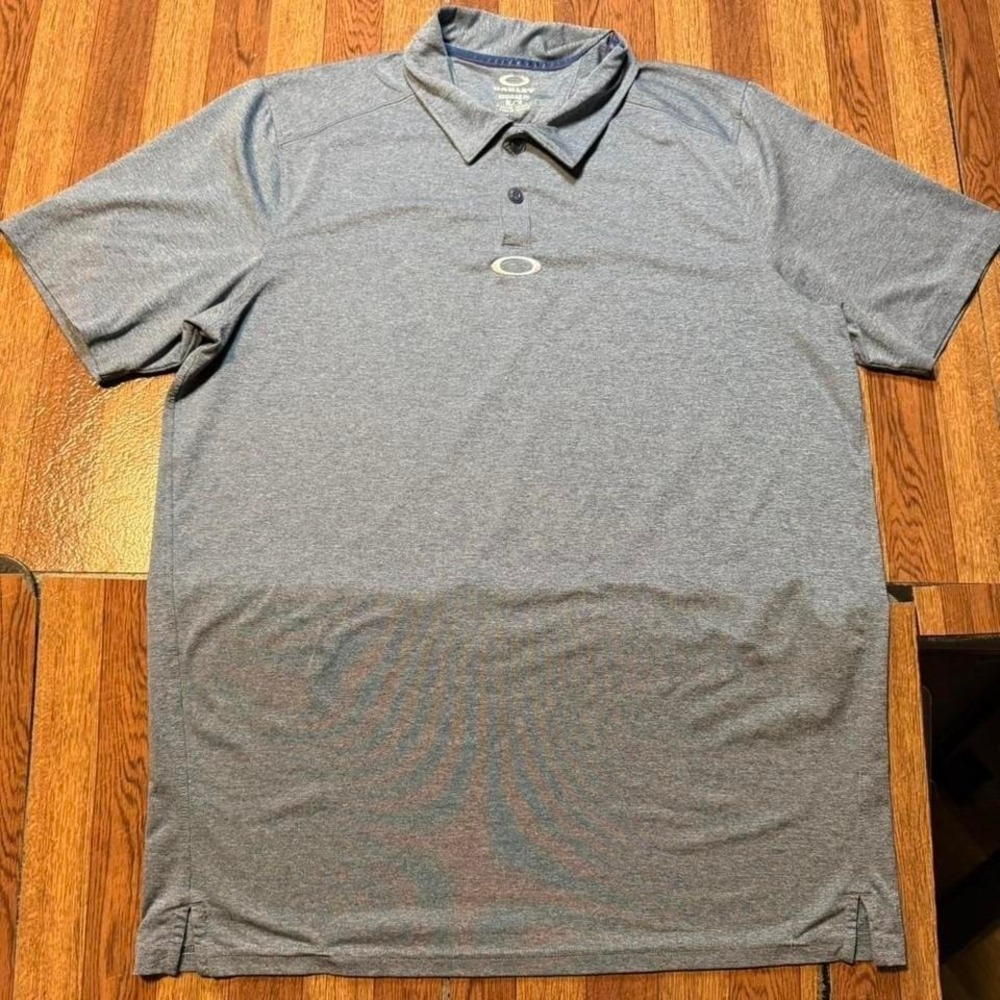 Oakley Blue Retro Tech‎ Hydrolix Sportswear Golf Polo Shirt Medium